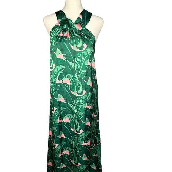 Judith Match Lady of Summer Palm Print Maxi Dress Size Small - Picture 2 of 7